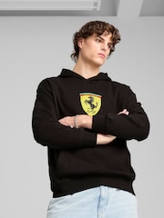 Puma Black Mens Scuderia Ferrari Race Big Shield Hoodie - Image 1 of 7