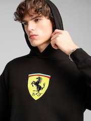 Puma Black Mens Scuderia Ferrari Race Big Shield Hoodie - Image 5 of 7