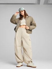 Marrón - Puma Womens WARDROBE ESS Relaxed Reversible Liner Jacket - Imagen 3 de 4