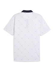 Puma White Mens Pure 2.0 Argyle Golf Polo Shirt - Image 2 of 2