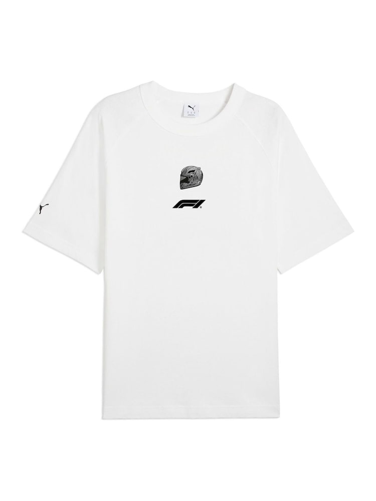 Puma White Mens F1 Graphic Raglan T-Shirt - Image 2 of 3