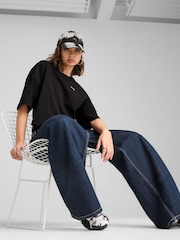Puma Black Oversized Womens Wardrobe Ess Short T-Shirt - Image 2 of 3