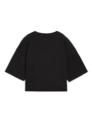 Puma Black Oversized Womens Wardrobe Ess Short T-Shirt - Image 3 of 3