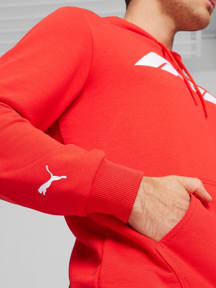 Puma Red Mens F1 Essentials Motorsport Logo Hoodie - Image 2 of 5