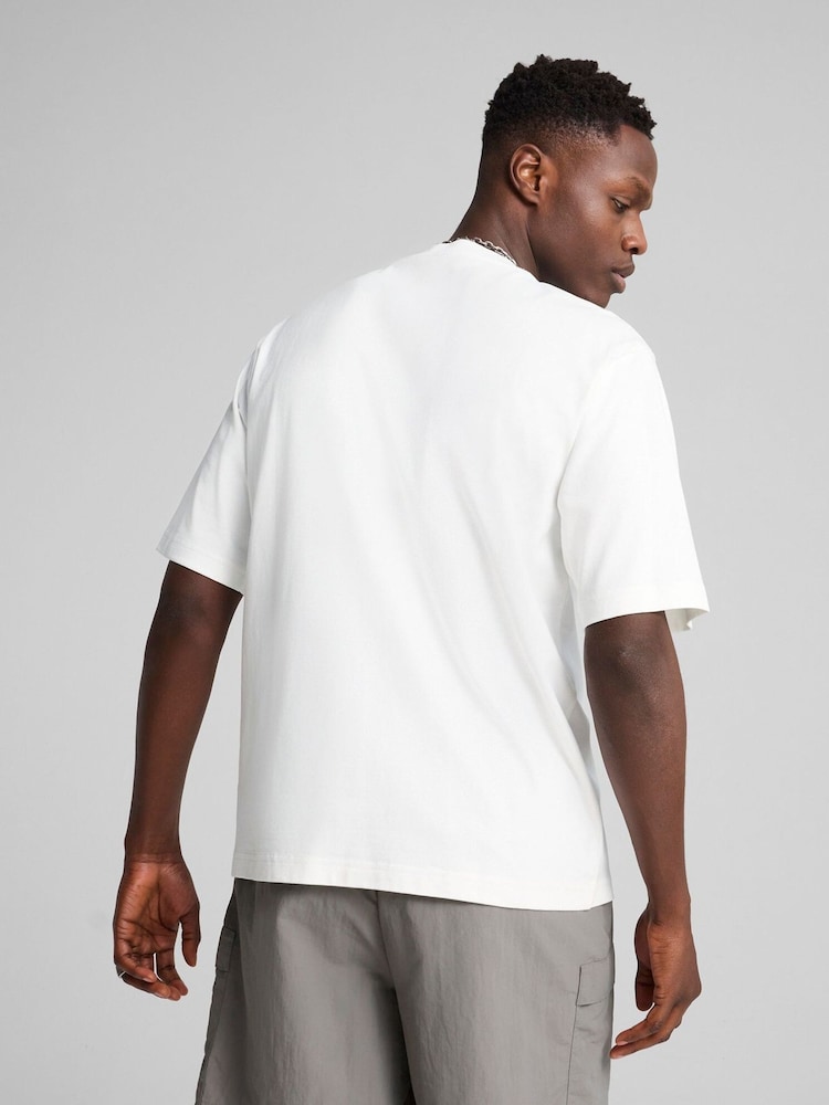 Puma White Mens WARDROBE ESS Boxy T-Shirt - Image 2 of 5