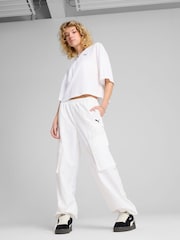 Blanco - Puma Womens WARDROBE ESS Oversized Short T-Shirt - Imagen 1 de 3