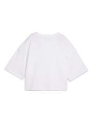 Blanco - Puma Womens WARDROBE ESS Oversized Short T-Shirt - Imagen 3 de 3