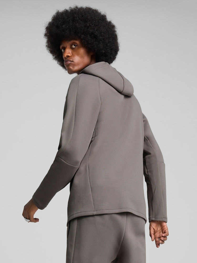 Puma Grey Mens Evostripe Full Zip Hoodie - Image 2 of 7
