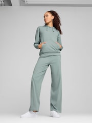 Зеленый - Puma Womens ESS ELEVATED High-Waist Straight Leg Rib Pants - Image 1 of 3