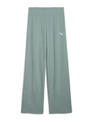Зеленый - Puma Womens ESS ELEVATED High-Waist Straight Leg Rib Pants - Image 2 of 3
