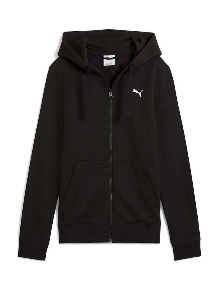 Puma Black Womens Essentials Full Zip Hoodie Hooded Sweat Jacket - Image 6 of 7