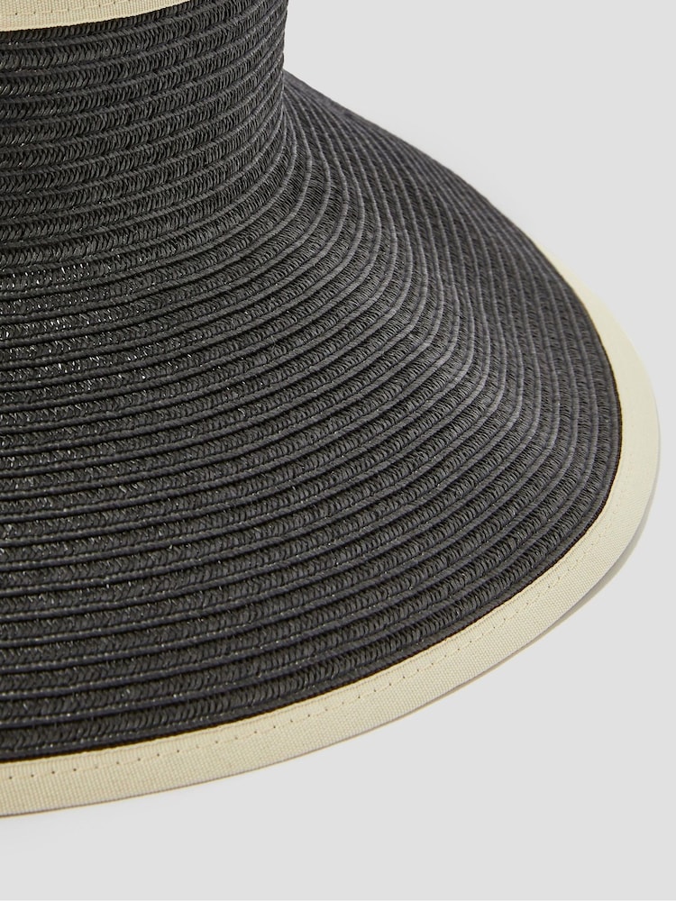 Monsoon Black Peri Packable Visor Sun Hat - Image 3 of 3