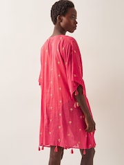 Monsoon Orange Palm Embroidered Kaftan - Image 4 of 5