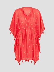 Monsoon Orange Palm Embroidered Kaftan - Image 5 of 5