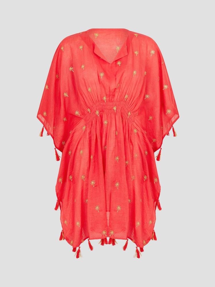 Monsoon Orange Palm Embroidered Kaftan - Image 5 of 5