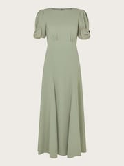 Monsoon Green Belle Bow Sleeve Midi Dress - Image 5 of 5
