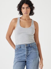Hush Grey Scoop Neck Ribbed Vest - Image 1 of 5