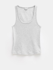 Hush Grey Scoop Neck Ribbed Vest - Image 3 of 5