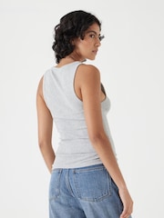 Hush Grey Scoop Neck Ribbed Vest - Image 4 of 5