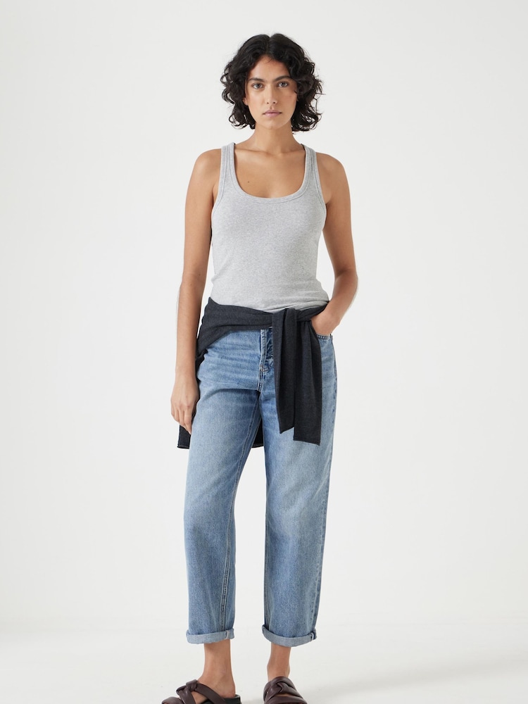 Hush Grey Scoop Neck Ribbed Vest - Image 5 of 5