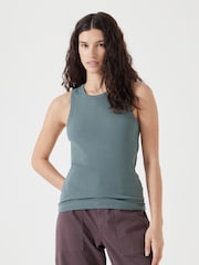 Hush Green High Neck Ribbed Vest - Image 1 of 5