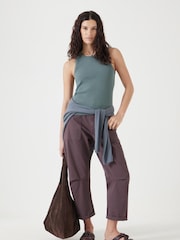 Hush Green High Neck Ribbed Vest - Image 2 of 5