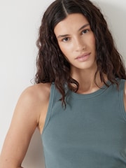 Hush Green High Neck Ribbed Vest - Image 4 of 5