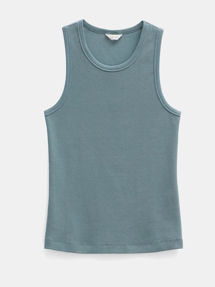 Hush Green High Neck Ribbed Vest - Image 5 of 5