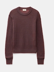 Hush Brown Interest Stitch Knitted Jumper - Image 5 of 5