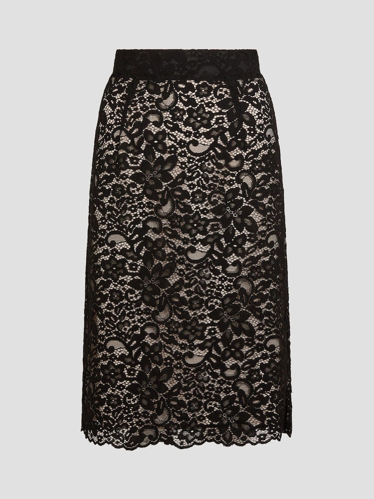 Monsoon Black Ria Lace Pencil Skirt - Image 6 of 6