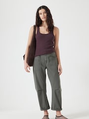 Hush Brown Scoop Neck Ribbed Vest - Image 2 of 5