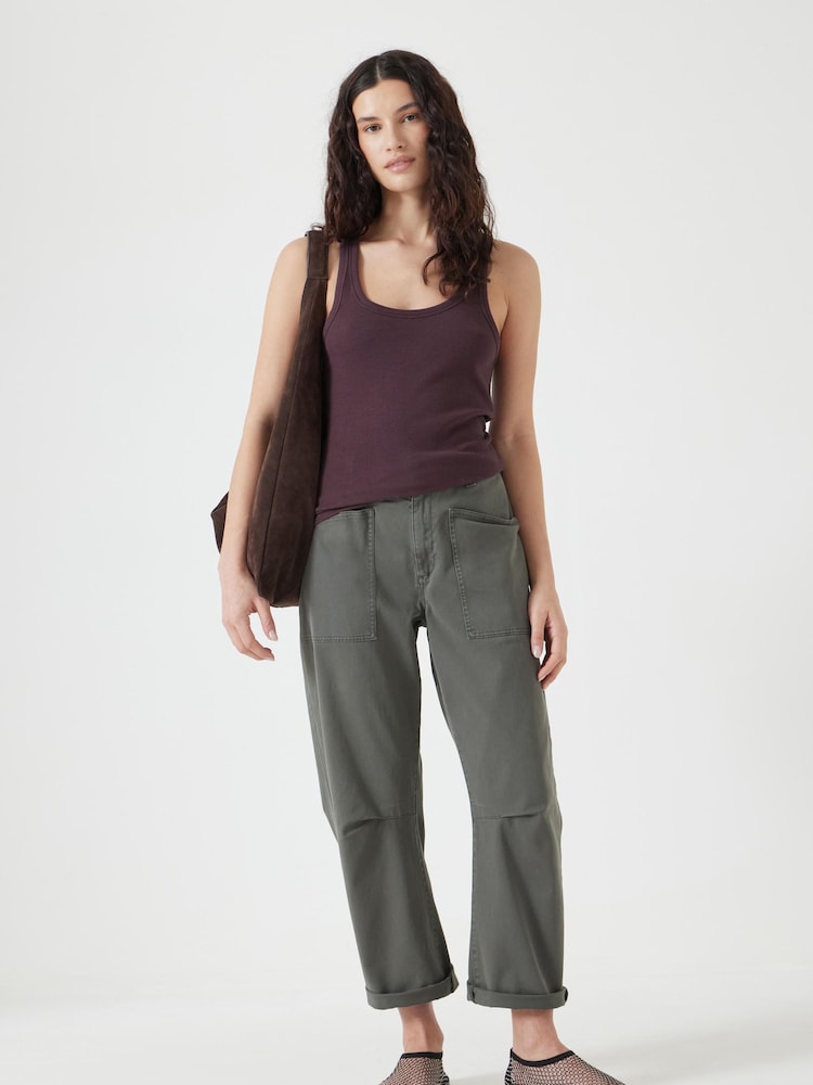 Hush Brown Scoop Neck Ribbed Vest - Image 2 of 5