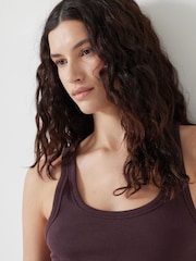 Hush Brown Scoop Neck Ribbed Vest - Image 4 of 5
