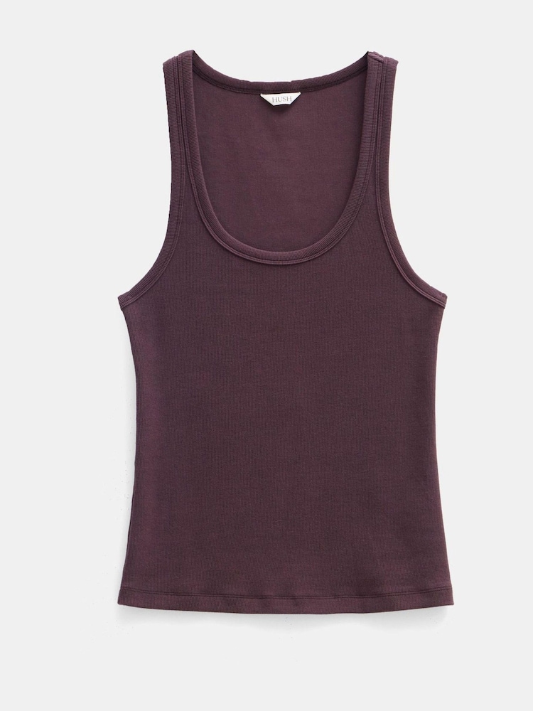 Hush Brown Scoop Neck Ribbed Vest - Image 5 of 5