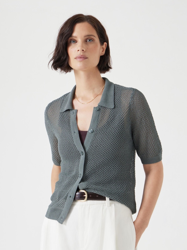 Hush Green Interest Stitch Knitted Top - Image 1 of 5