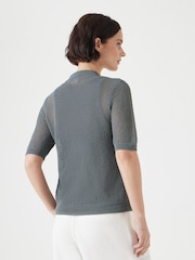 Hush Green Interest Stitch Knitted Top - Image 2 of 5