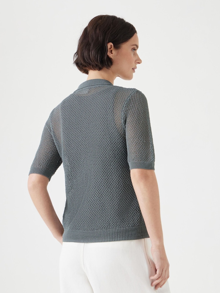 Hush Green Interest Stitch Knitted Top - Image 2 of 5