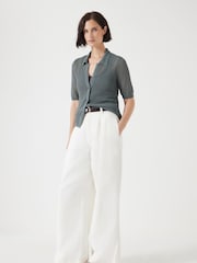 Hush Green Interest Stitch Knitted Top - Image 3 of 5