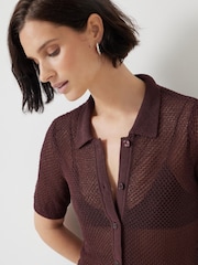 Hush Brown Interest Stitch Knitted Top - Image 3 of 5