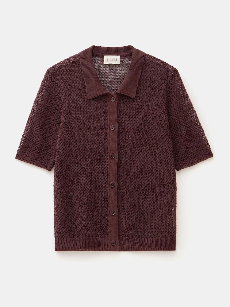 Hush Brown Interest Stitch Knitted Top - Image 5 of 5