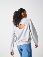 Hush Grey Back Detail 100% Cotton Sweatshirt - Image 1 of 6