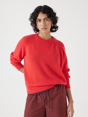 Hush Red Jasmine Cashmere Rib Detail Jumper - Image 1 of 6