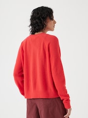 Hush Red Jasmine Cashmere Rib Detail Jumper - Image 3 of 6