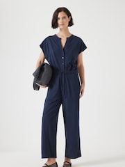 Hush Blue Kendall Jersey 100% Cotton Jumpsuit - Image 1 of 5