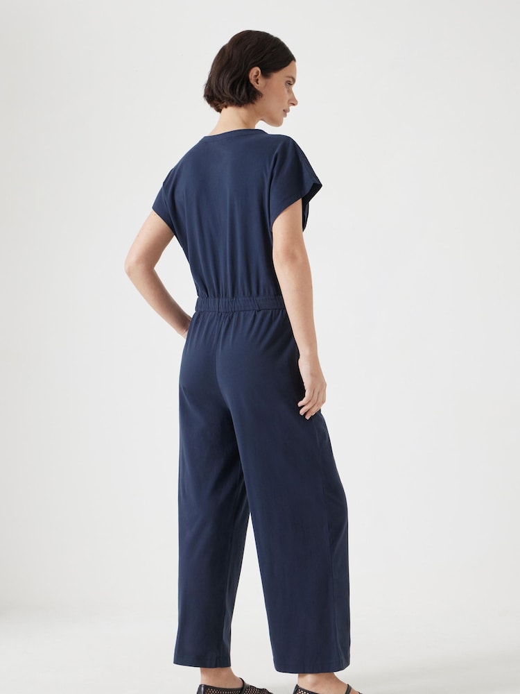 Hush Blue Kendall Jersey 100% Cotton Jumpsuit - Image 3 of 5