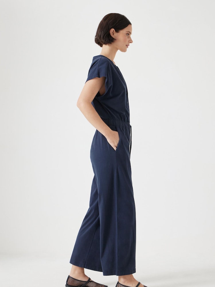 Hush Blue Kendall Jersey 100% Cotton Jumpsuit - Image 4 of 5