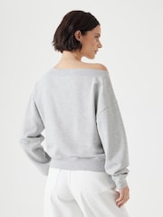 Hush Grey Carlota Off Shoulder 100% Cotton Sweatshirt - Image 2 of 5