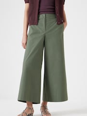 Hush Green Paper Chino Wide Leg 100% Cotton Trousers - Image 1 of 5