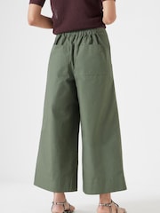 Hush Green Paper Chino Wide Leg 100% Cotton Trousers - Image 2 of 5