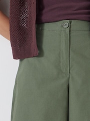 Hush Green Paper Chino Wide Leg 100% Cotton Trousers - Image 4 of 5